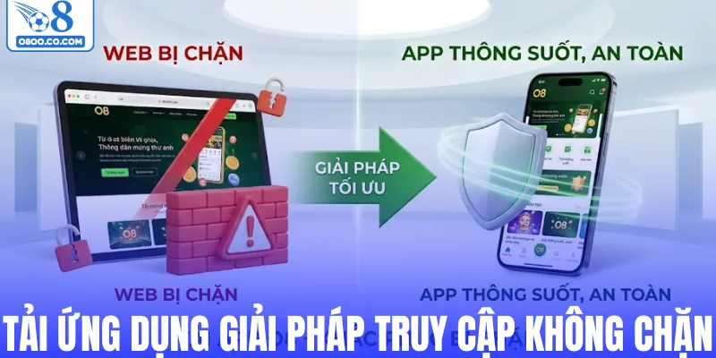 Tải ứng dụng giải pháp link vào O8 bị chặn